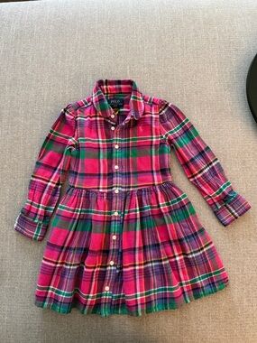 Polo by Ralph Lauren Pink and Green Plaid Button-Down Shirt